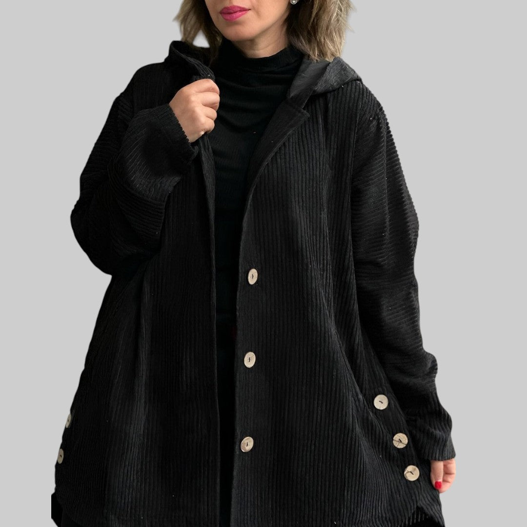 Cordia™ | Chaqueta Acolchada de Pana con Capucha