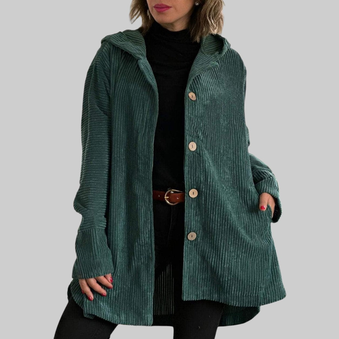 Cordia™ | Chaqueta Acolchada de Pana con Capucha