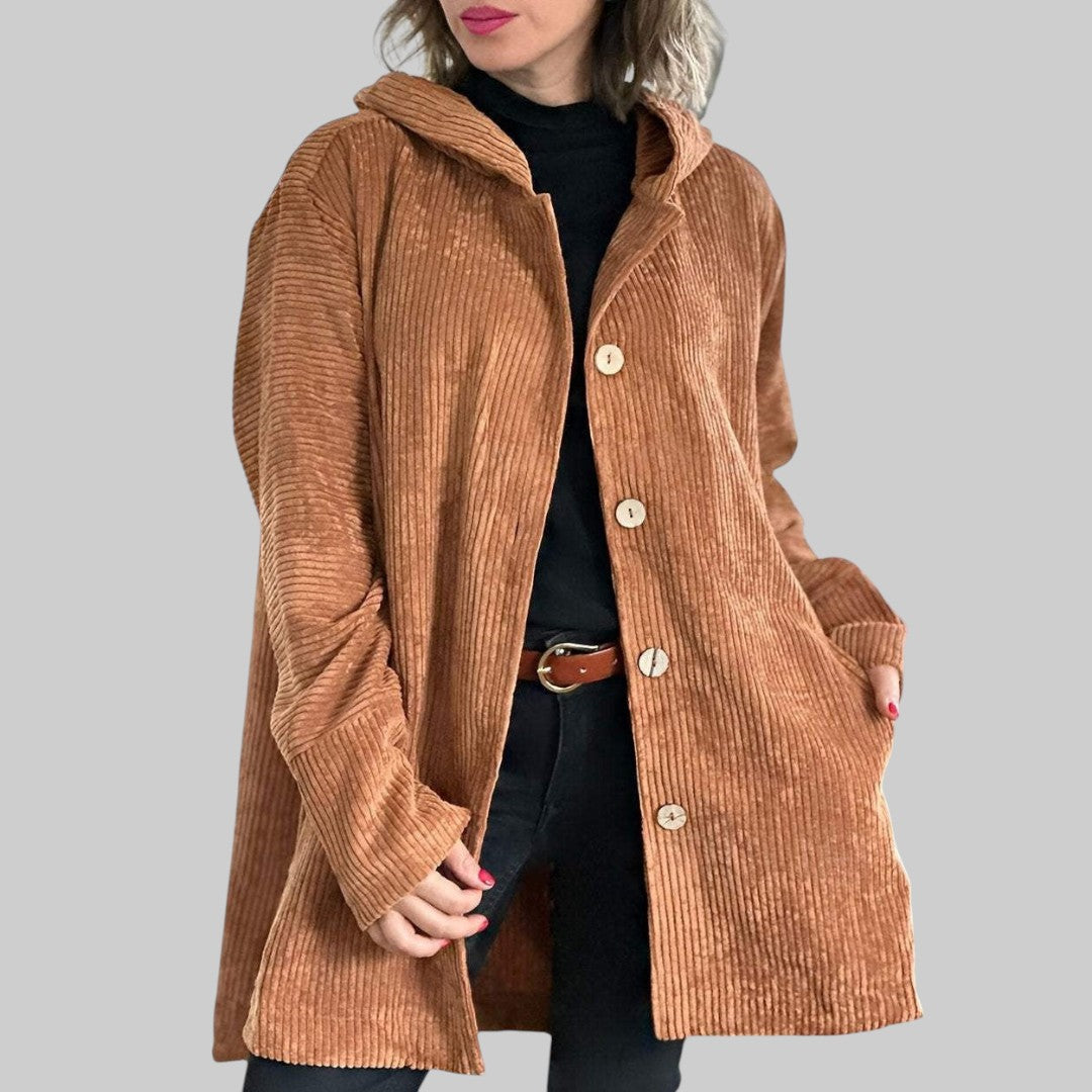 Cordia™ | Chaqueta Acolchada de Pana con Capucha